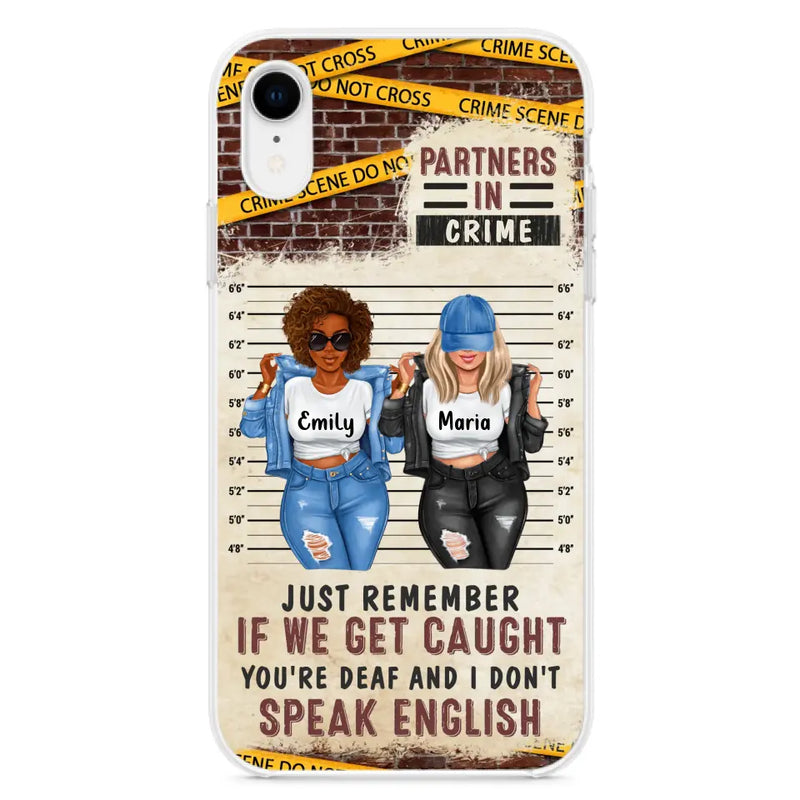 Personalized Bestie Phone Case - Gift Idea For Bestie/Sister - Up to 3 Girls - Partners In Crime - Case For iPhone And Samsung