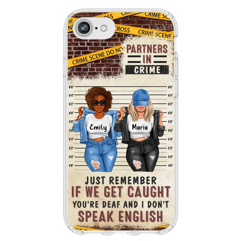 Personalized Bestie Phone Case - Gift Idea For Bestie/Sister - Up to 3 Girls - Partners In Crime - Case For iPhone And Samsung