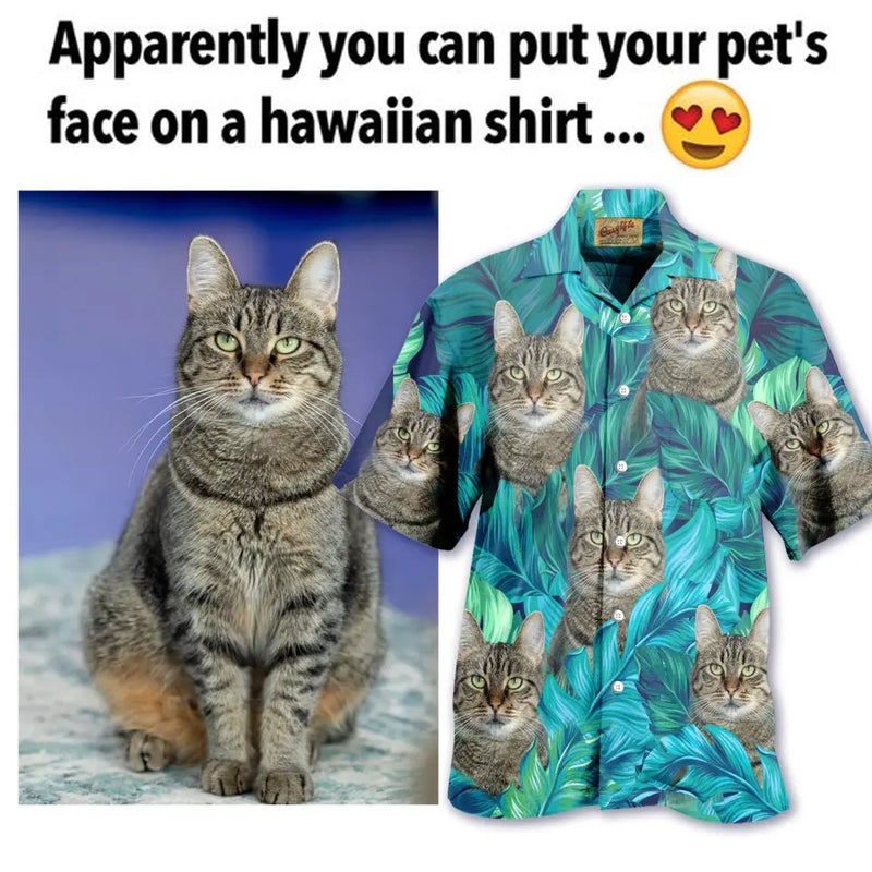 Personalized Pet Photo Hawaiian Shirt - Gift Idea For Dog/Cat/Pet Owner