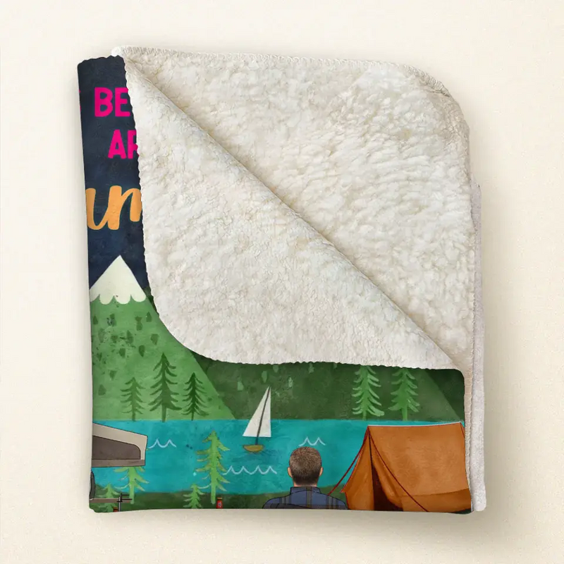 Personalized Camping Quilt/Fleece Throw Blanket - Gift Idea For Family Camping Lover - Couple/Single Parent With Up to 5 Kids & 4 Pets - Life Is Better Around The Campfire