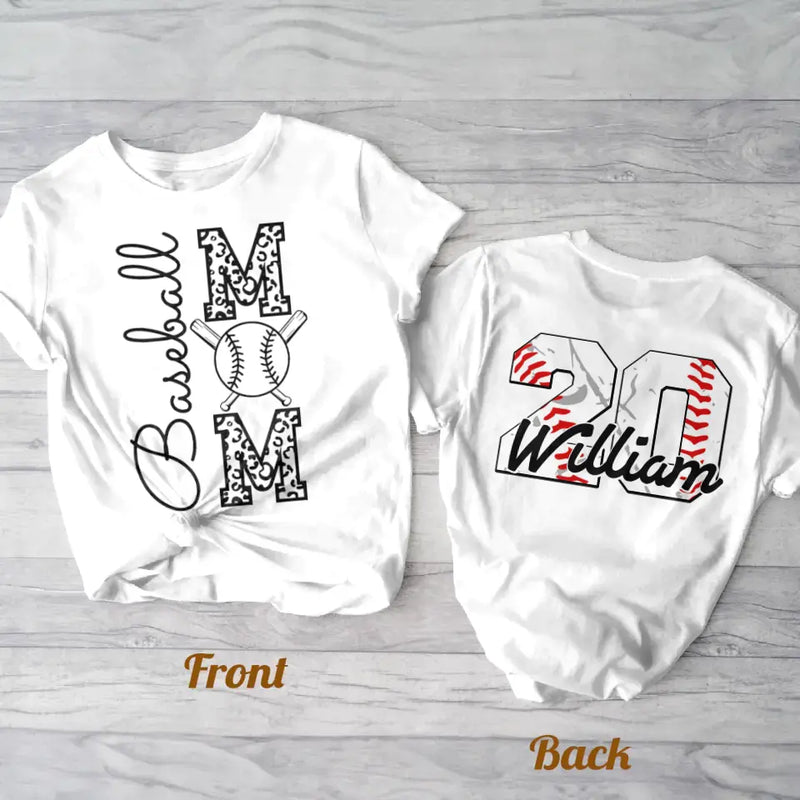 Personalized Baseball Mom AOP T-Shirt - Mother's Day Gift Idea for Mom