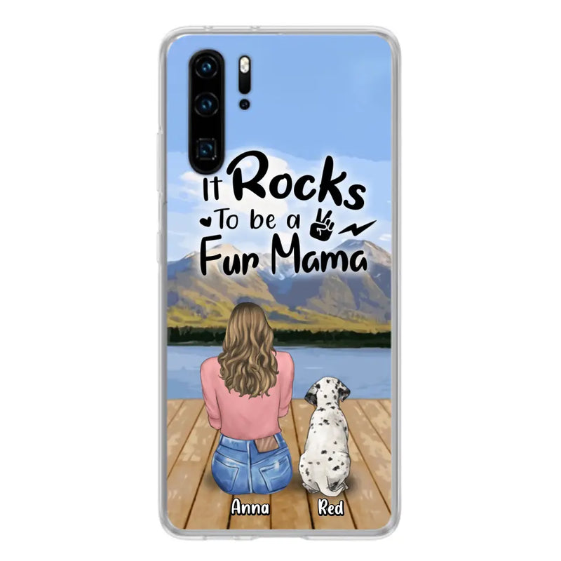 Personalized Pet Mom/Pet Dad Phone Case - Gifts For Pet Lovers With Up to 4 Dogs/Cats/Rabbits - It Rocks To Be A Fur Mama - Case For Xiaomi/Oppo/Huawei