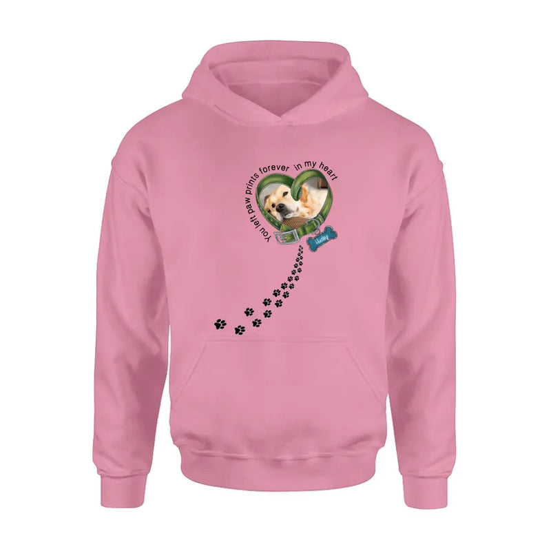 Personalized Dog Photo Shirt/Hoodie - Gift Idea For Dog Lover/Mother's Day/Father's Day - You Left Paw Prints Forever In My Heart