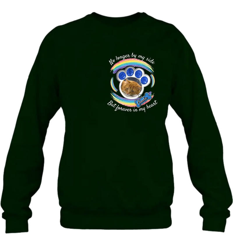 Personalized Memorial Pet Photo Shirt/Hoodie - Upload Photo - Gift Idea For Cat/Dog Lover/Mother's Day/Father's Day - No Longer By My Side But Forever In My Heart