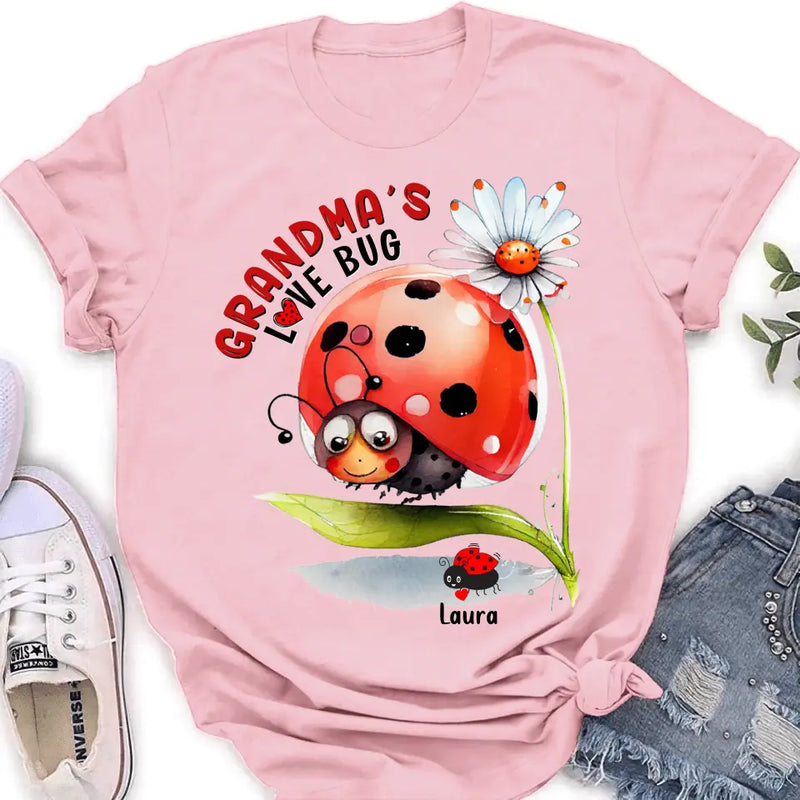Personalized Grandma Shirt/Hoodie - Up to 6 Kids - Mother's Day Gift Idea For Grandma - Grandma's Love Bug