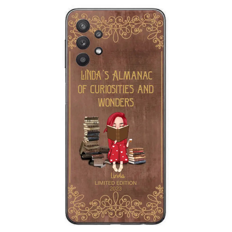 Personalized Reading Girl Phone Case - Gift Idea For Reading Lovers - Almanac Of Curiosities - Cases For iPhone/Samsung