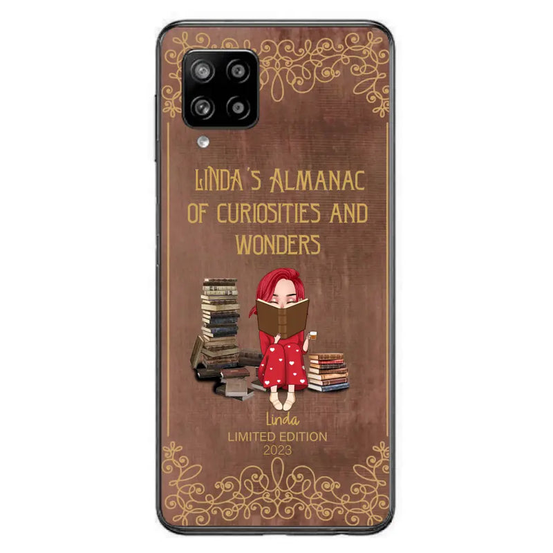 Personalized Reading Girl Phone Case - Gift Idea For Reading Lovers - Almanac Of Curiosities - Cases For iPhone/Samsung