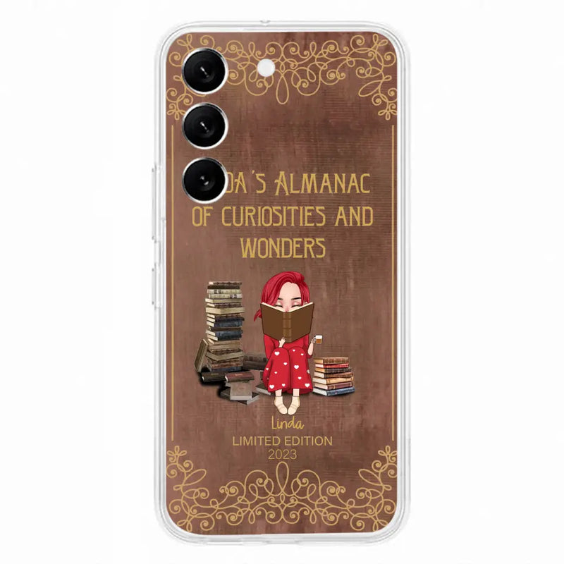 Personalized Reading Girl Phone Case - Gift Idea For Reading Lovers - Almanac Of Curiosities - Cases For iPhone/Samsung