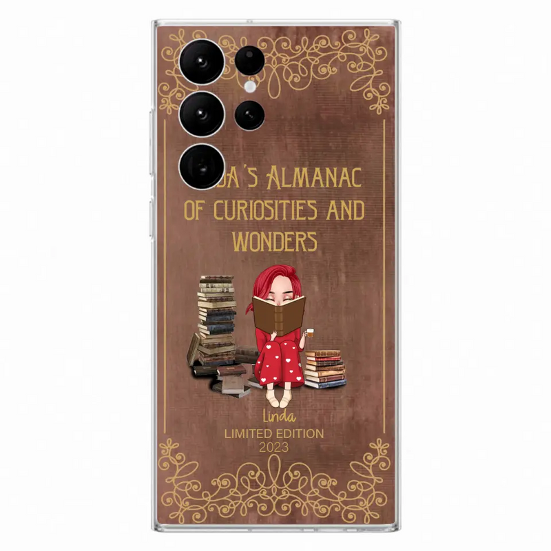 Personalized Reading Girl Phone Case - Gift Idea For Reading Lovers - Almanac Of Curiosities - Cases For iPhone/Samsung