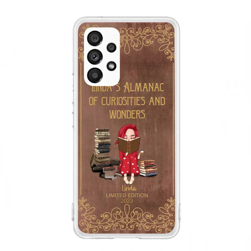 Personalized Reading Girl Phone Case - Gift Idea For Reading Lovers - Almanac Of Curiosities - Cases For iPhone/Samsung