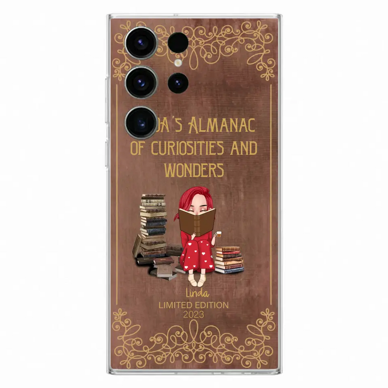 Personalized Reading Girl Phone Case - Gift Idea For Reading Lovers - Almanac Of Curiosities - Cases For iPhone/Samsung
