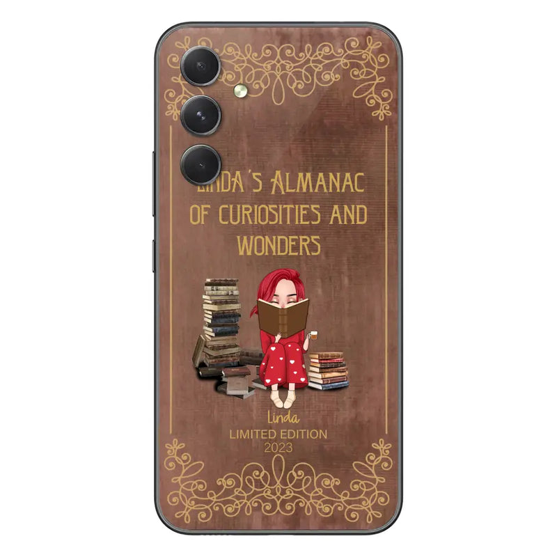 Personalized Reading Girl Phone Case - Gift Idea For Reading Lovers - Almanac Of Curiosities - Cases For iPhone/Samsung