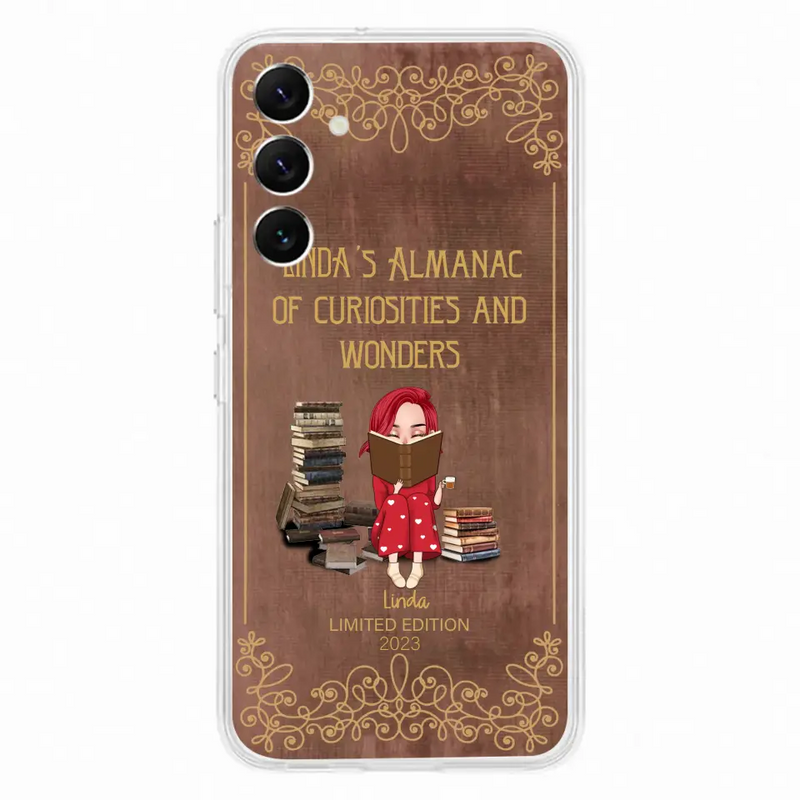 Personalized Reading Girl Phone Case - Gift Idea For Reading Lovers - Almanac Of Curiosities - Cases For iPhone/Samsung