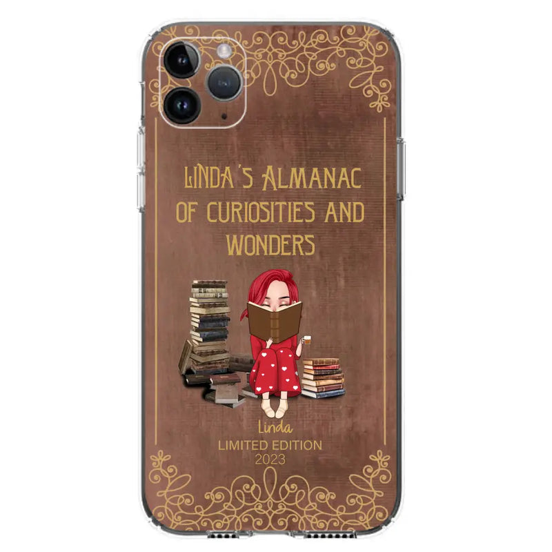 Personalized Reading Girl Phone Case - Gift Idea For Reading Lovers - Almanac Of Curiosities - Cases For iPhone/Samsung