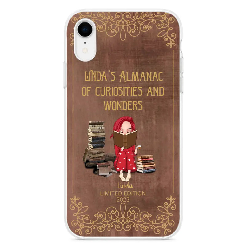 Personalized Reading Girl Phone Case - Gift Idea For Reading Lovers - Almanac Of Curiosities - Cases For iPhone/Samsung