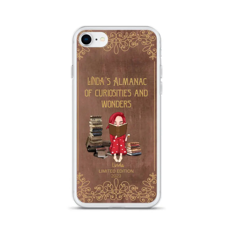 Personalized Reading Girl Phone Case - Gift Idea For Reading Lovers - Almanac Of Curiosities - Cases For iPhone/Samsung