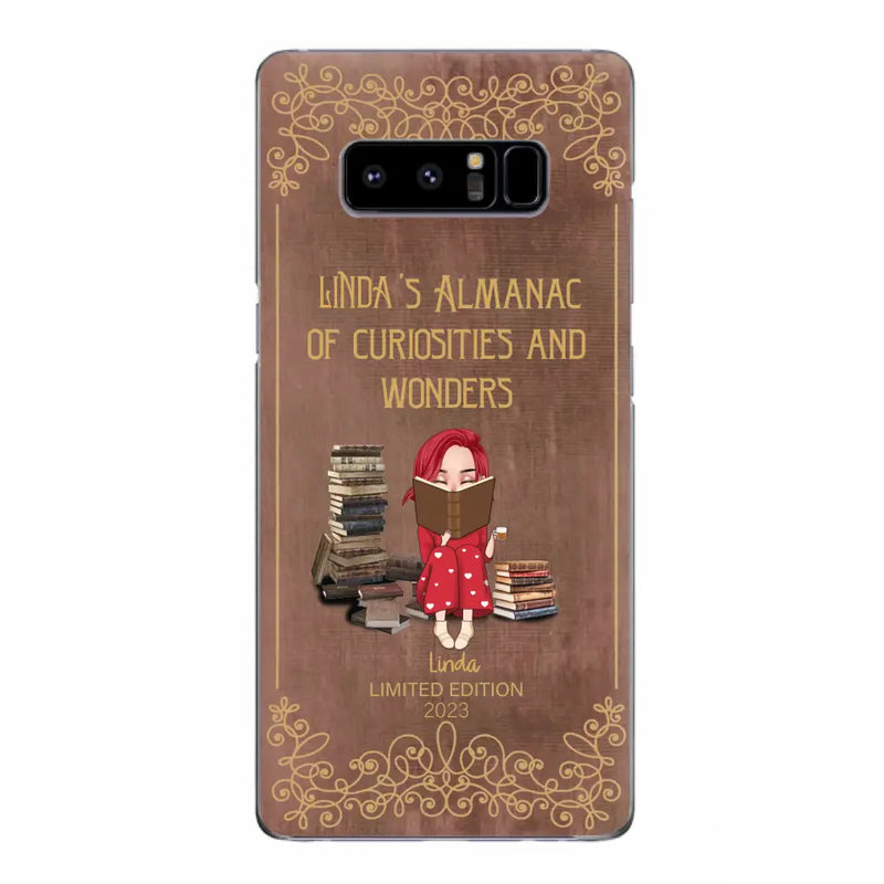 Personalized Reading Girl Phone Case - Gift Idea For Reading Lovers - Almanac Of Curiosities - Cases For iPhone/Samsung