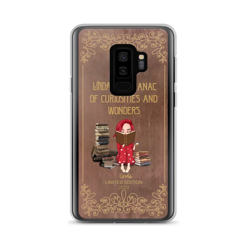 Personalized Reading Girl Phone Case - Gift Idea For Reading Lovers - Almanac Of Curiosities - Cases For iPhone/Samsung