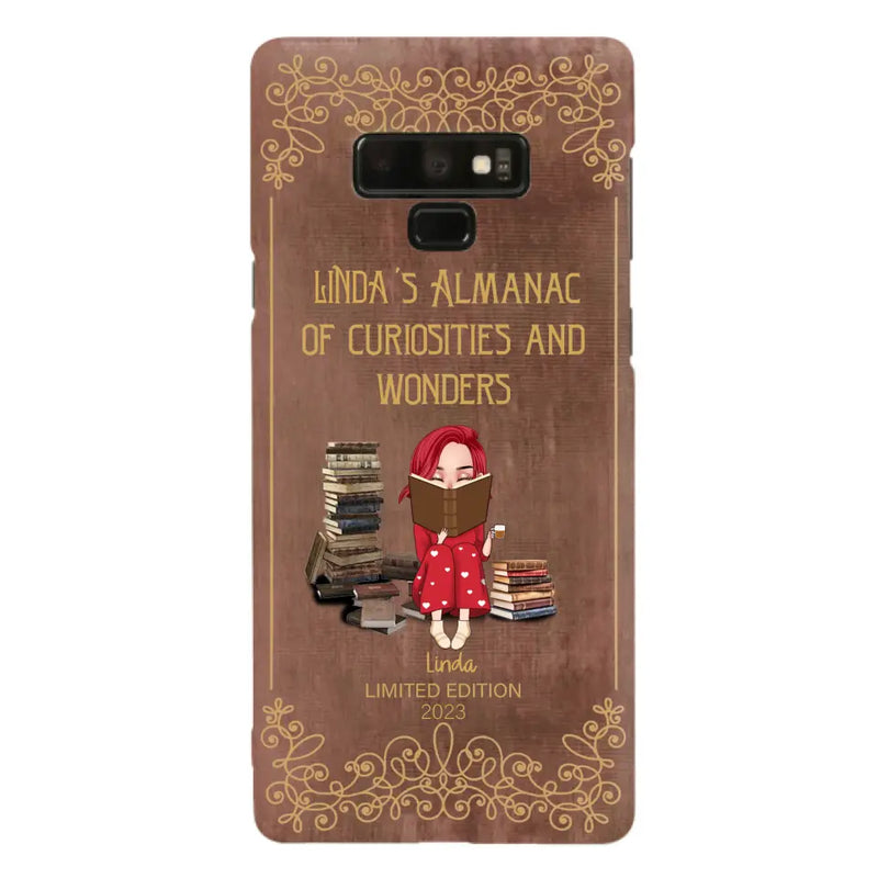 Personalized Reading Girl Phone Case - Gift Idea For Reading Lovers - Almanac Of Curiosities - Cases For iPhone/Samsung