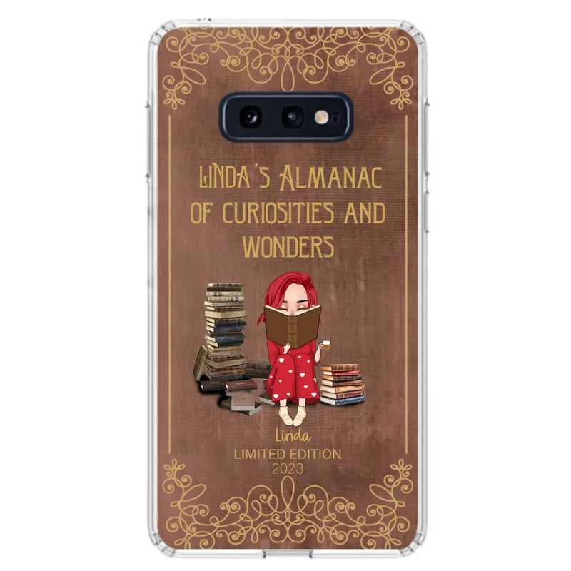Personalized Reading Girl Phone Case - Gift Idea For Reading Lovers - Almanac Of Curiosities - Cases For iPhone/Samsung