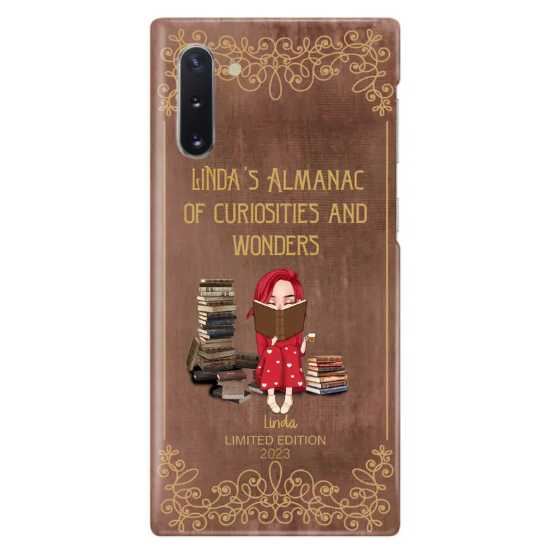 Personalized Reading Girl Phone Case - Gift Idea For Reading Lovers - Almanac Of Curiosities - Cases For iPhone/Samsung