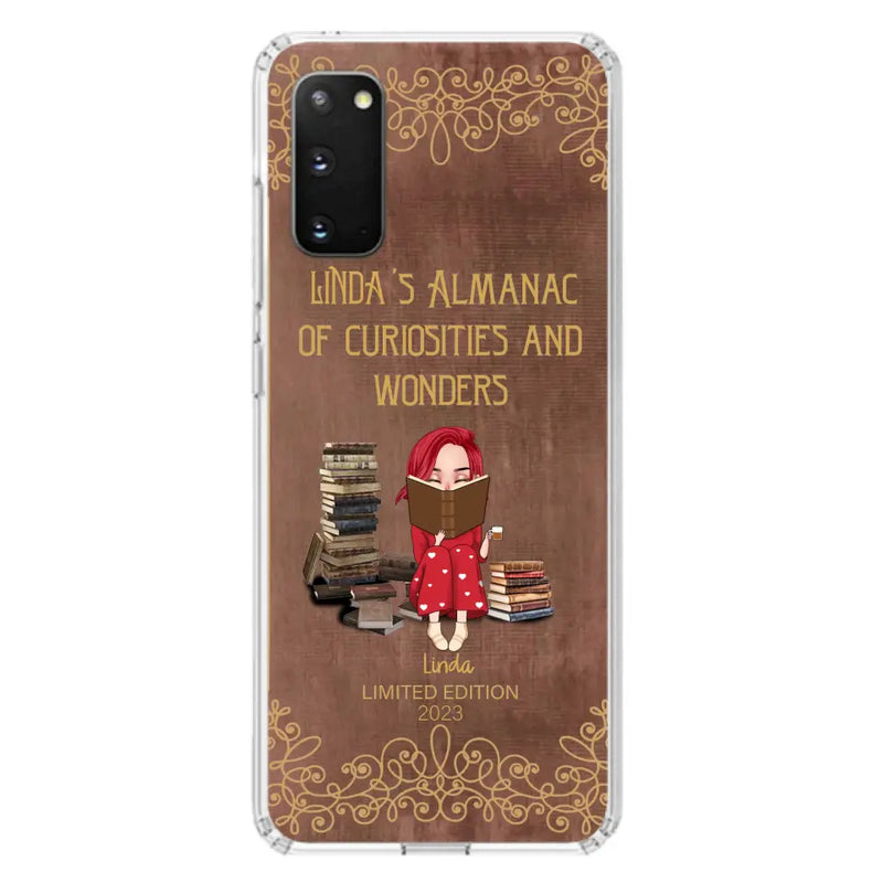 Personalized Reading Girl Phone Case - Gift Idea For Reading Lovers - Almanac Of Curiosities - Cases For iPhone/Samsung