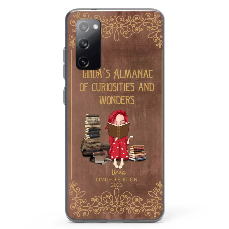 Personalized Reading Girl Phone Case - Gift Idea For Reading Lovers - Almanac Of Curiosities - Cases For iPhone/Samsung