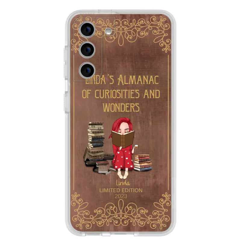 Personalized Reading Girl Phone Case - Gift Idea For Reading Lovers - Almanac Of Curiosities - Cases For iPhone/Samsung
