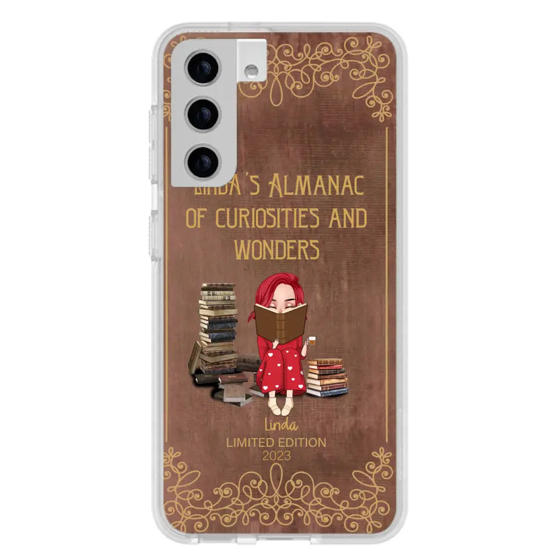 Personalized Reading Girl Phone Case - Gift Idea For Reading Lovers - Almanac Of Curiosities - Cases For iPhone/Samsung