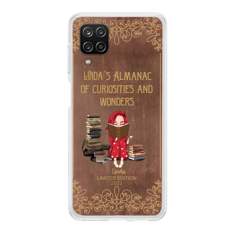 Personalized Reading Girl Phone Case - Gift Idea For Reading Lovers - Almanac Of Curiosities - Cases For iPhone/Samsung