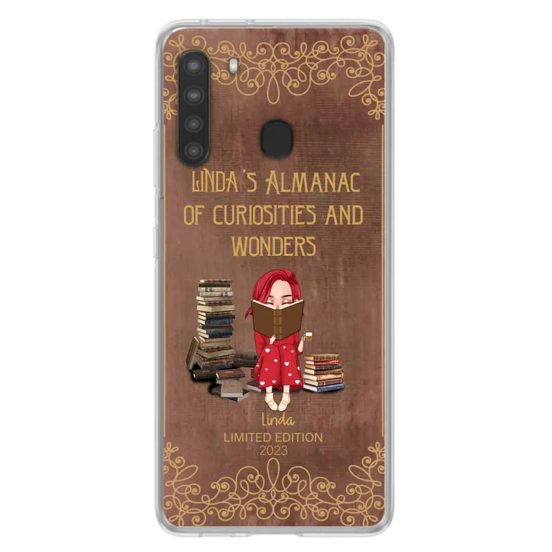 Personalized Reading Girl Phone Case - Gift Idea For Reading Lovers - Almanac Of Curiosities - Cases For iPhone/Samsung