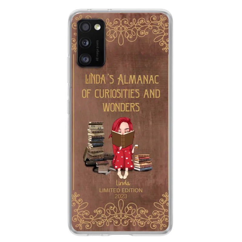 Personalized Reading Girl Phone Case - Gift Idea For Reading Lovers - Almanac Of Curiosities - Cases For iPhone/Samsung
