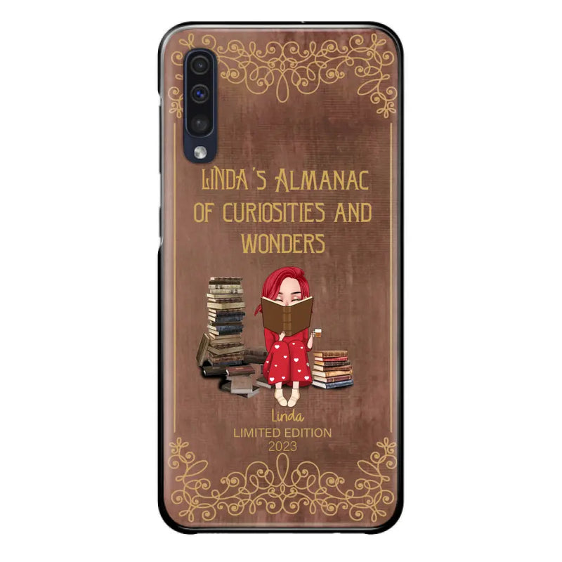 Personalized Reading Girl Phone Case - Gift Idea For Reading Lovers - Almanac Of Curiosities - Cases For iPhone/Samsung