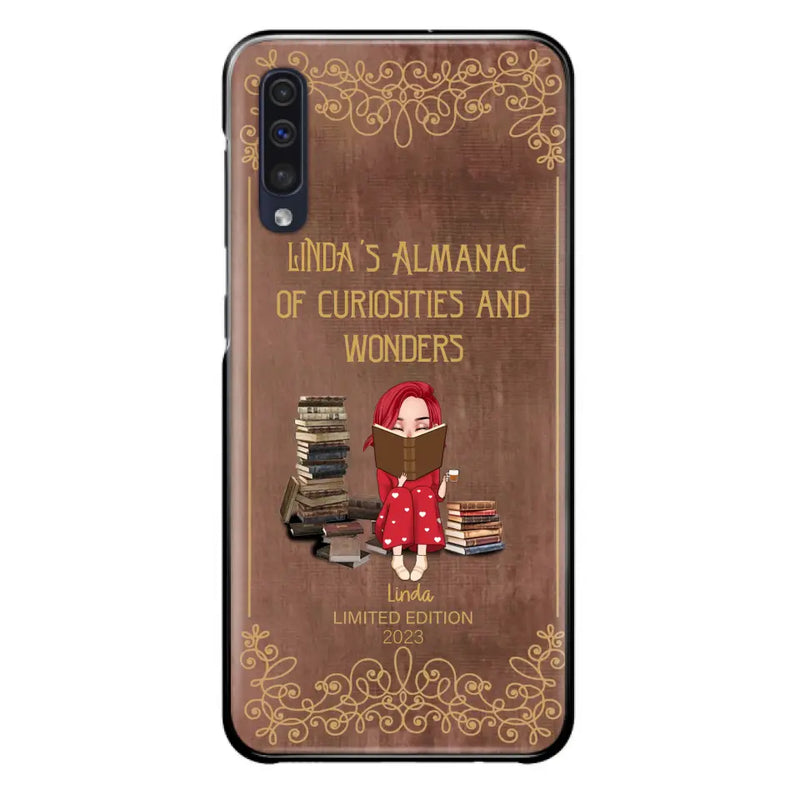 Personalized Reading Girl Phone Case - Gift Idea For Reading Lovers - Almanac Of Curiosities - Cases For iPhone/Samsung