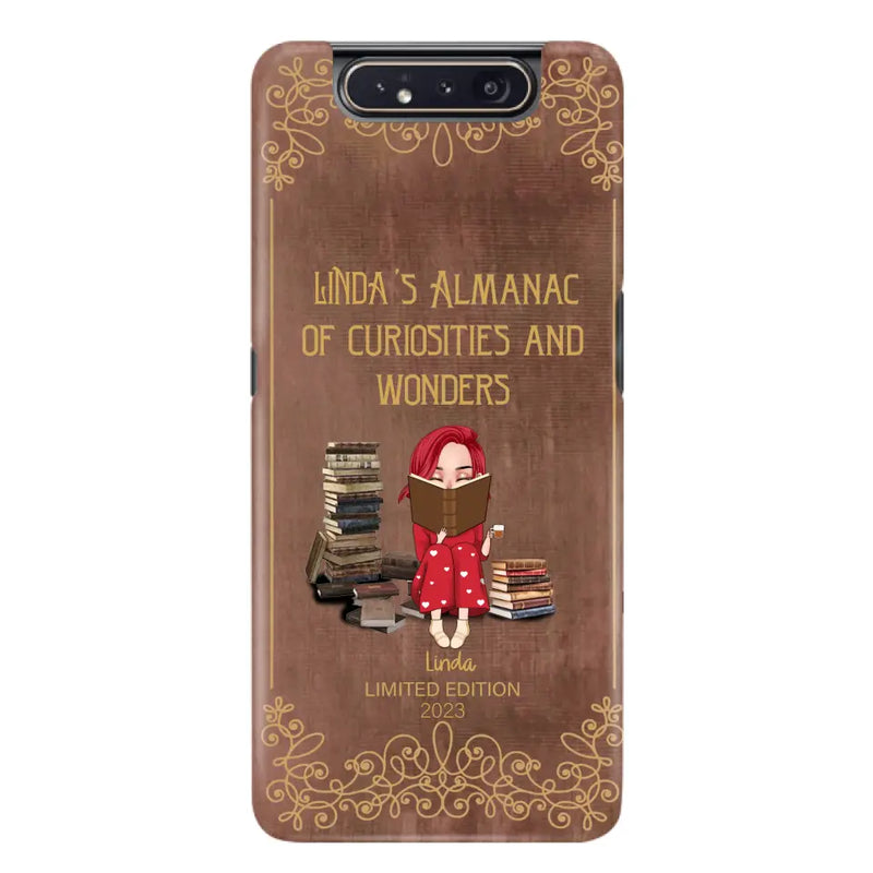 Personalized Reading Girl Phone Case - Gift Idea For Reading Lovers - Almanac Of Curiosities - Cases For iPhone/Samsung