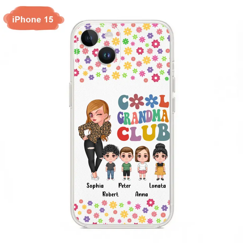 Personalized Cool Grandma Phone Case - Gift Idea For Grandma - Up to 4 Kids - Cases For iPhone/Samsung