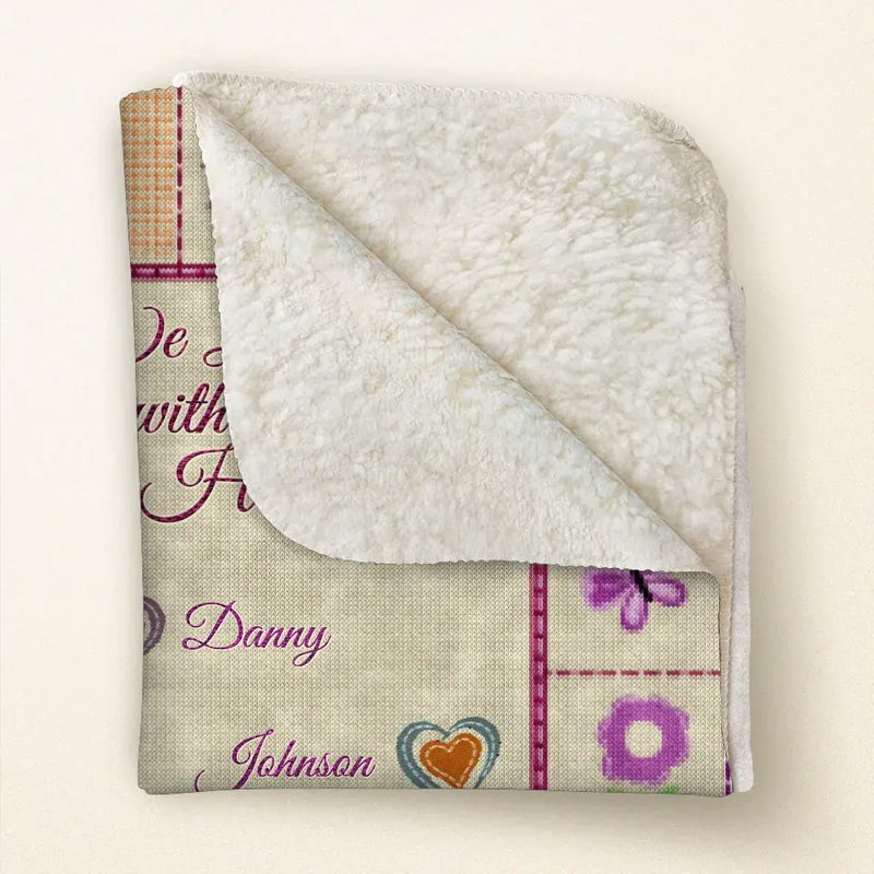 Personalized Grandma Mom Fleece Throw/Quilt Blanket - Up to 12 Kids - Mother's Day Gift Idea For Grandma/Mom - We Love You With All Our Hearts