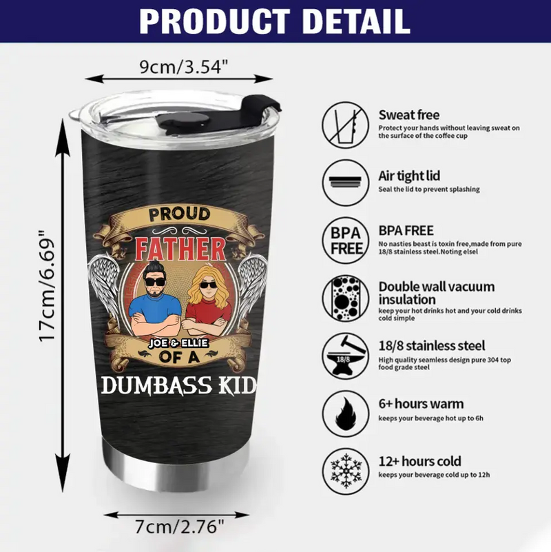 Personalized Dad/Mom And Daughter/Son Tumbler - Gift Idea For Father's Day/Mother's Day From Daughter/Son