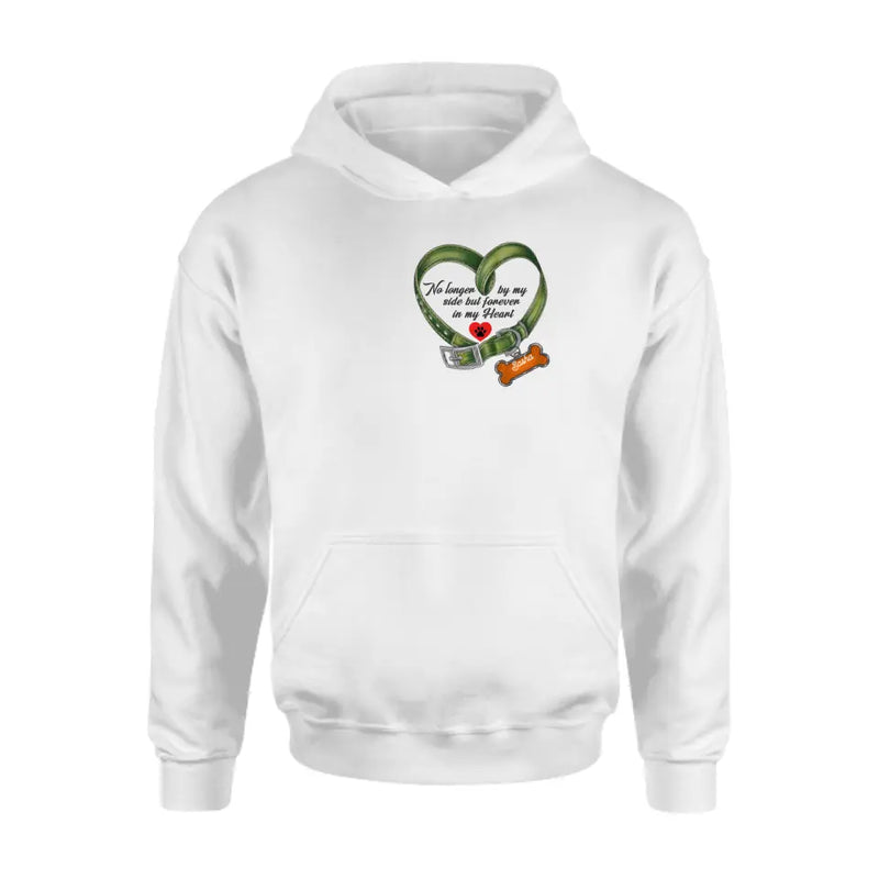 Personalized Memorial Pet Collar T-shirt/Hoodie - Gift Idea For Pet Lover/Mother's Day/Father's Day - No Longer By My Side But Forever In My Heart