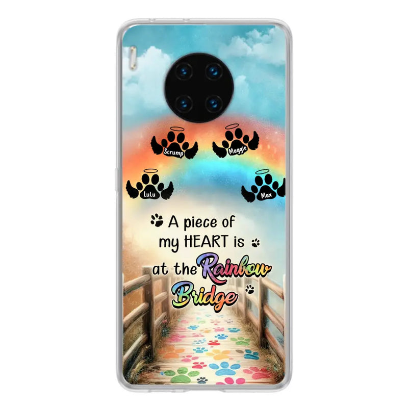 Personalized Rainbow Bridge Memorial Phone Case - Memorial Gift Idea For Dog Lover - Up to 4 Dogs - A Piece Of My Heart Is At The Rainbow Bridge - Case For Oppo/Xiaomi/Huawei
