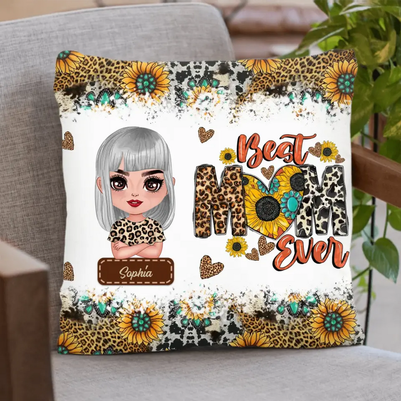 Personalized Mom Pillow Cover - Mother's Day Gift Idea - Best Mom Ever
