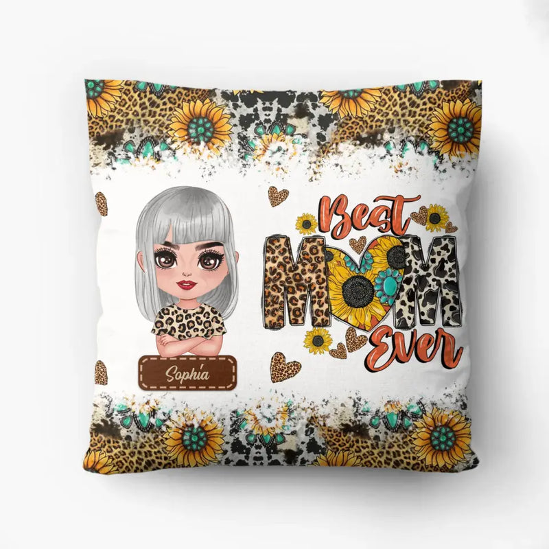 Personalized Mom Pillow Cover - Mother's Day Gift Idea - Best Mom Ever