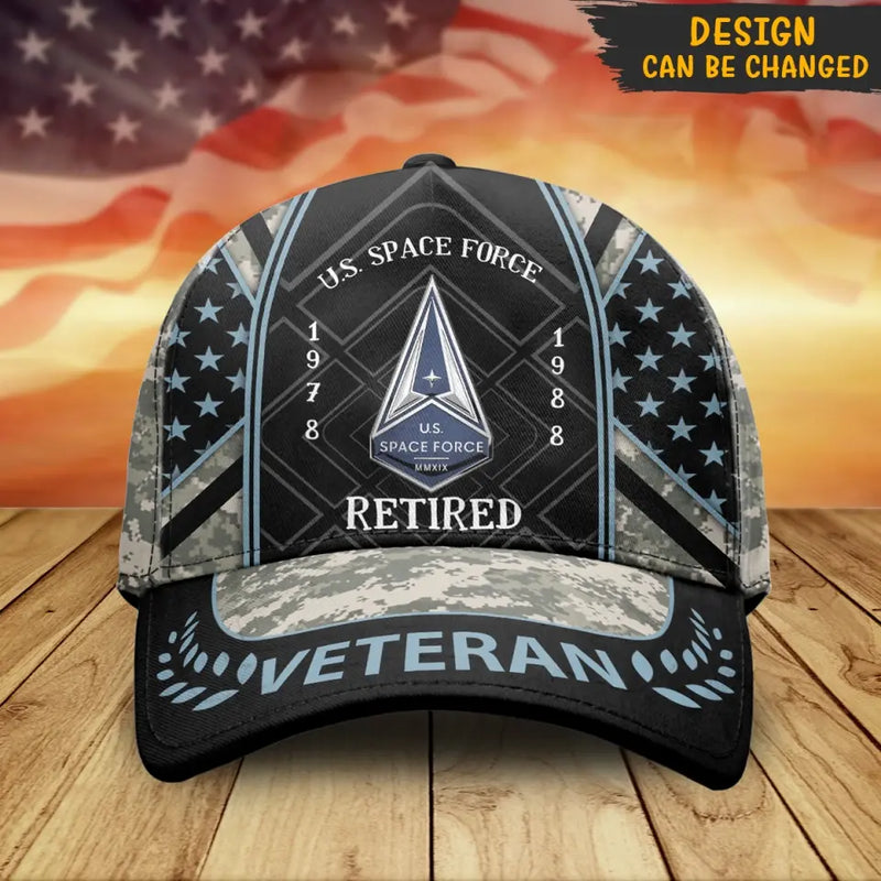 Personalized Retired Veteran Baseball Cap - Father's Day Gift Idea for Veteran