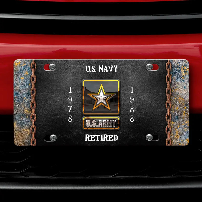 Personalized Retired Veteran License Plate - Father's Day Gift Idea for Veteran
