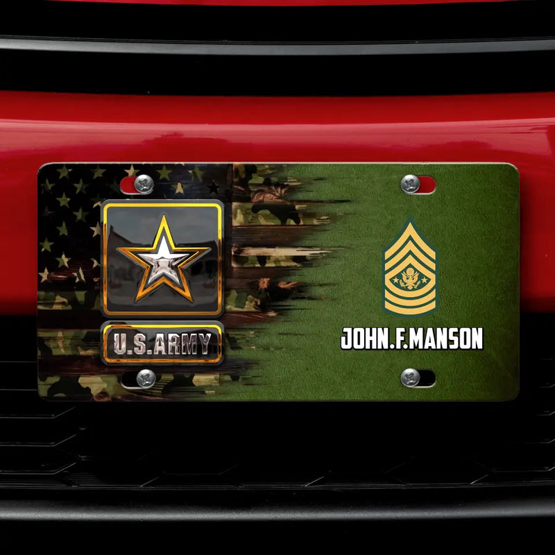 Personalized U.S Army Force License Plate - Father's Day Gift Idea For Veteran