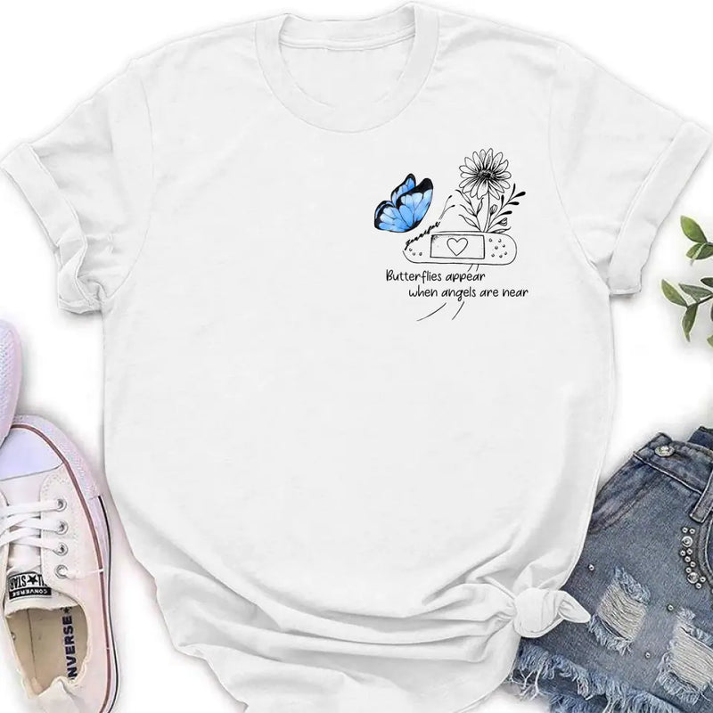 Personalized Memorial Unisex T-shirt/Long Sleeve/Sweatshirt/Hoodie - Memorial Gift Idea - Butterflies Appear When Angels Are Near