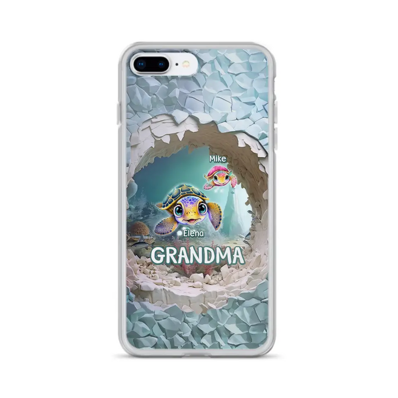 Personalized Turtle Phone Case - Up to 10 Kids - Mother's Day Gift Idea For Grandma - Case for iPhone/Samsung
