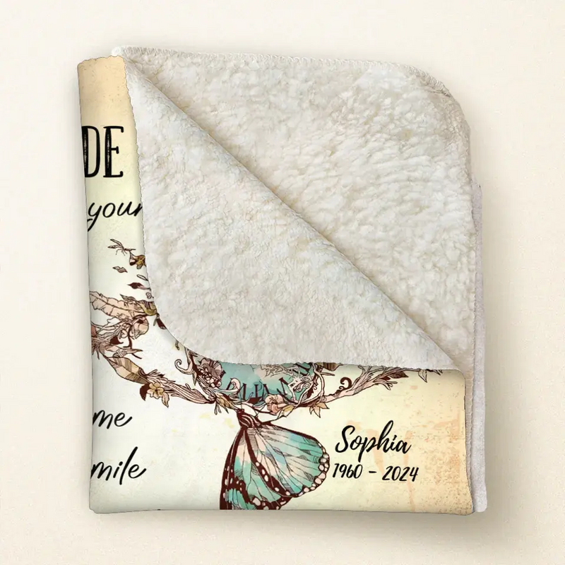 Personalized Memorial Fleece Throw Blanket/Quilt - Memorial Gift Idea For Family Member - I Hide My Tears