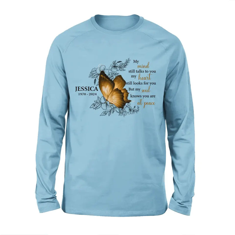 Personalized Memorial Shirt/Hoodie - Memorial Gift Idea for Mother's Day/Father's Day - My Mind Still Talks To You