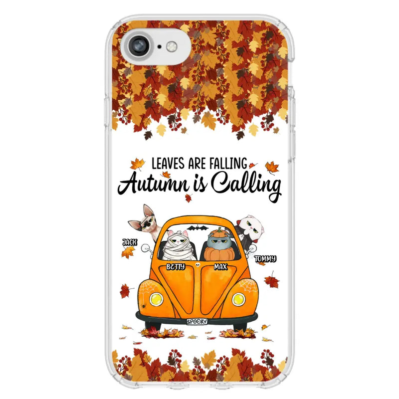 Personalized Pet Phone Case - Gift Idea For Cat/Dog Lovers - Up to 4 Pets - Case For iPhone/Samsung - Leaves Are Falling Autumn Is Calling